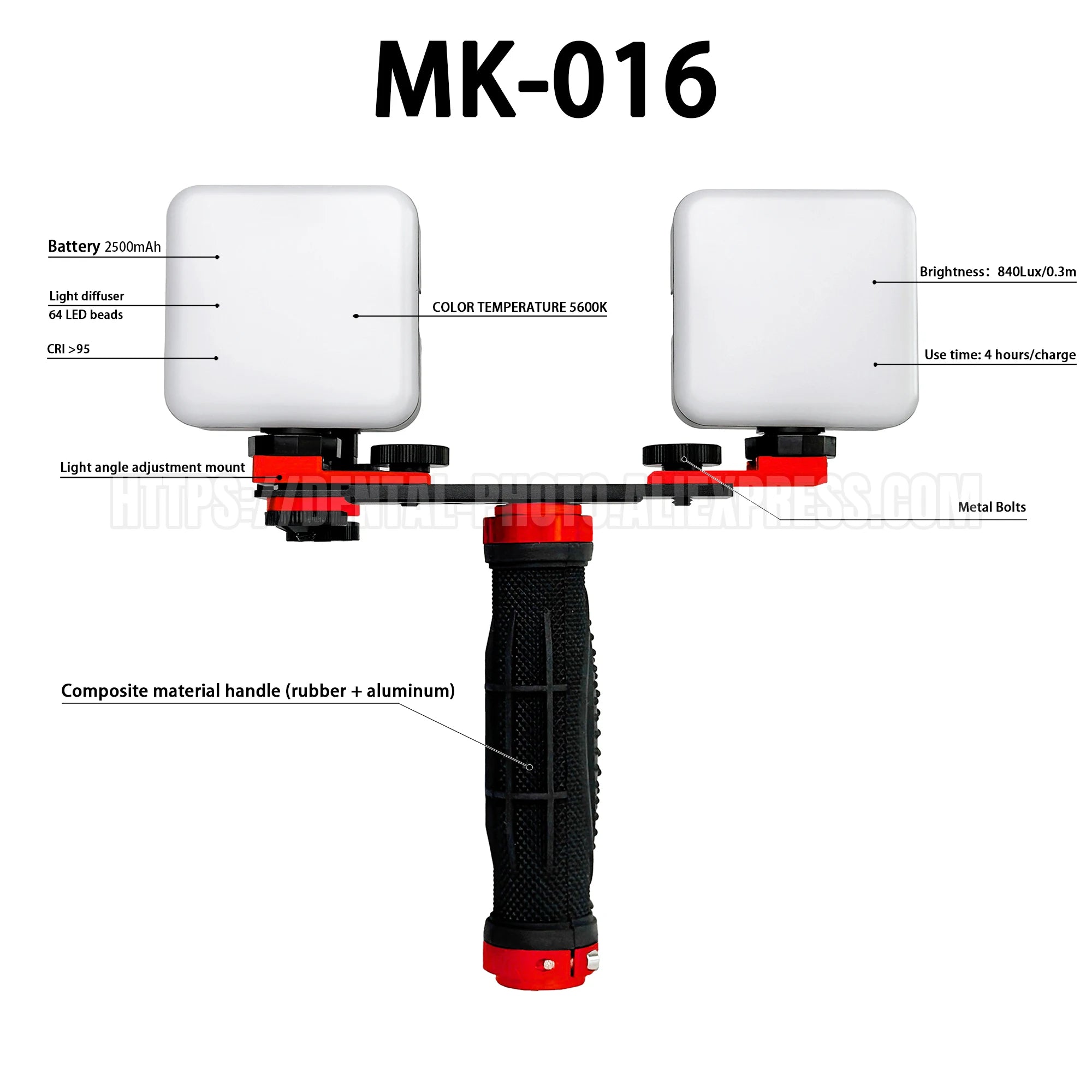Dental Photo - MK 16 | Dental Photography Light For Cellphone. LED For Dentistry. Polarized And Macro Photos For Dentist
