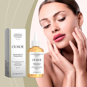 Ouhoe 100ml Glycolic Acid 7% Toning Solution Facial Toner Shrink Pores Repair Facial Oil Control Reduces Pimple Blackheads Toner