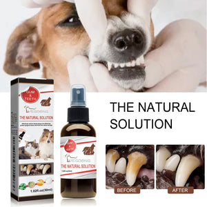 Yegbong Pet Tooth Cleaning Spray Remove Bad Breath Teeth Cleaning Dog Cats Tartar Removal Dental Care Deodorization Oral Spray
