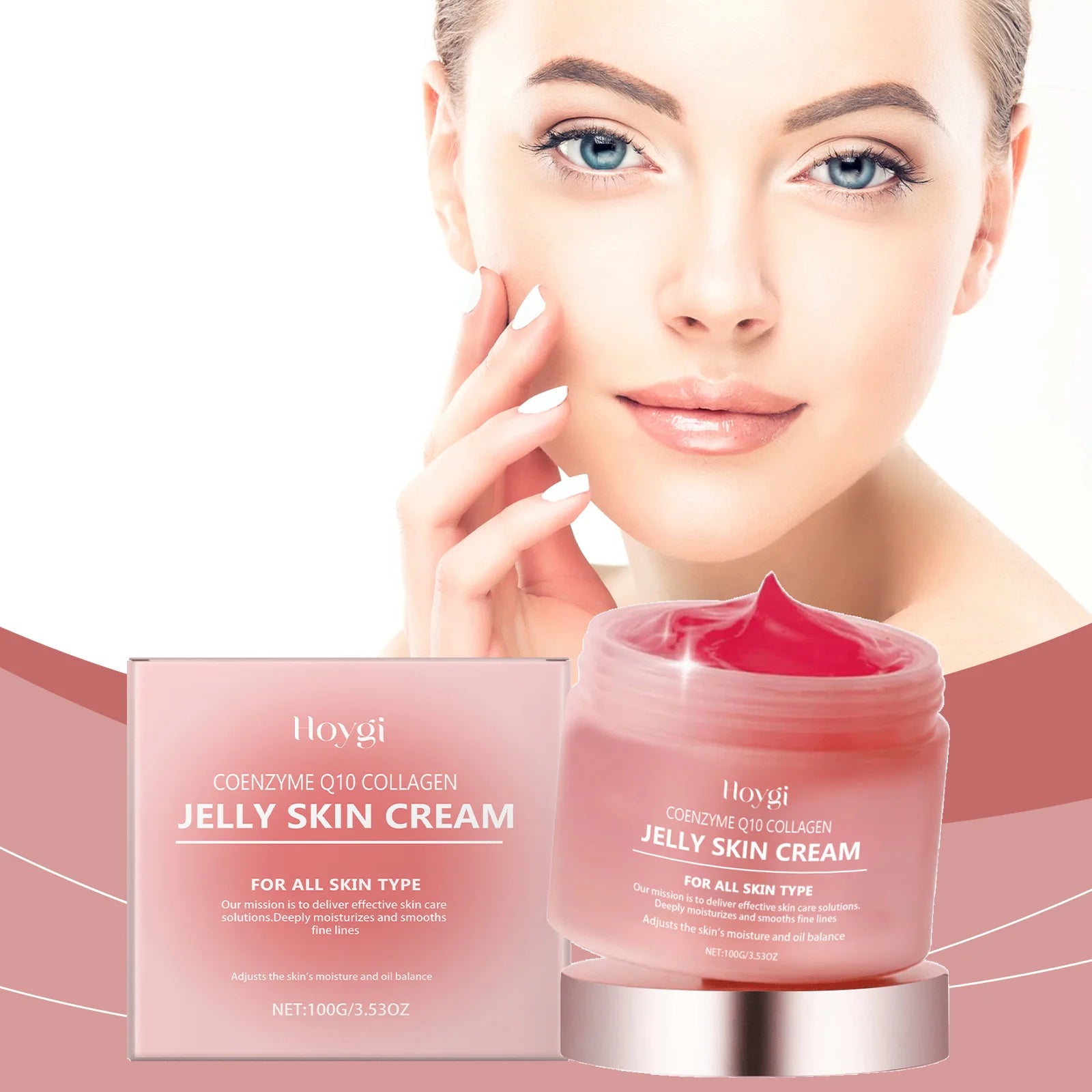 Hoygi 100g Collagen Jelly Cream Hydrating Brightening Face Shrinks Pores Skincare Lightweight Lighten Fine Lines Nourish Gel