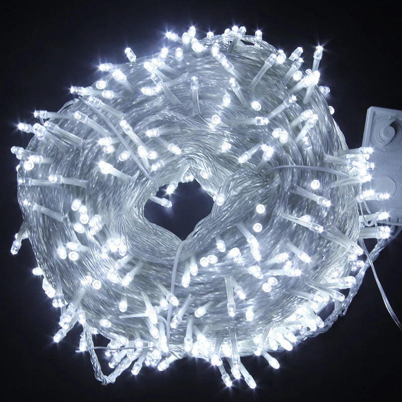 LED Garland String Lights 10m 30m 50m 100m Christmas Tree Wedding Decoration Waterproof Fairy Light Indoor Outdoor 220V EU Lamp