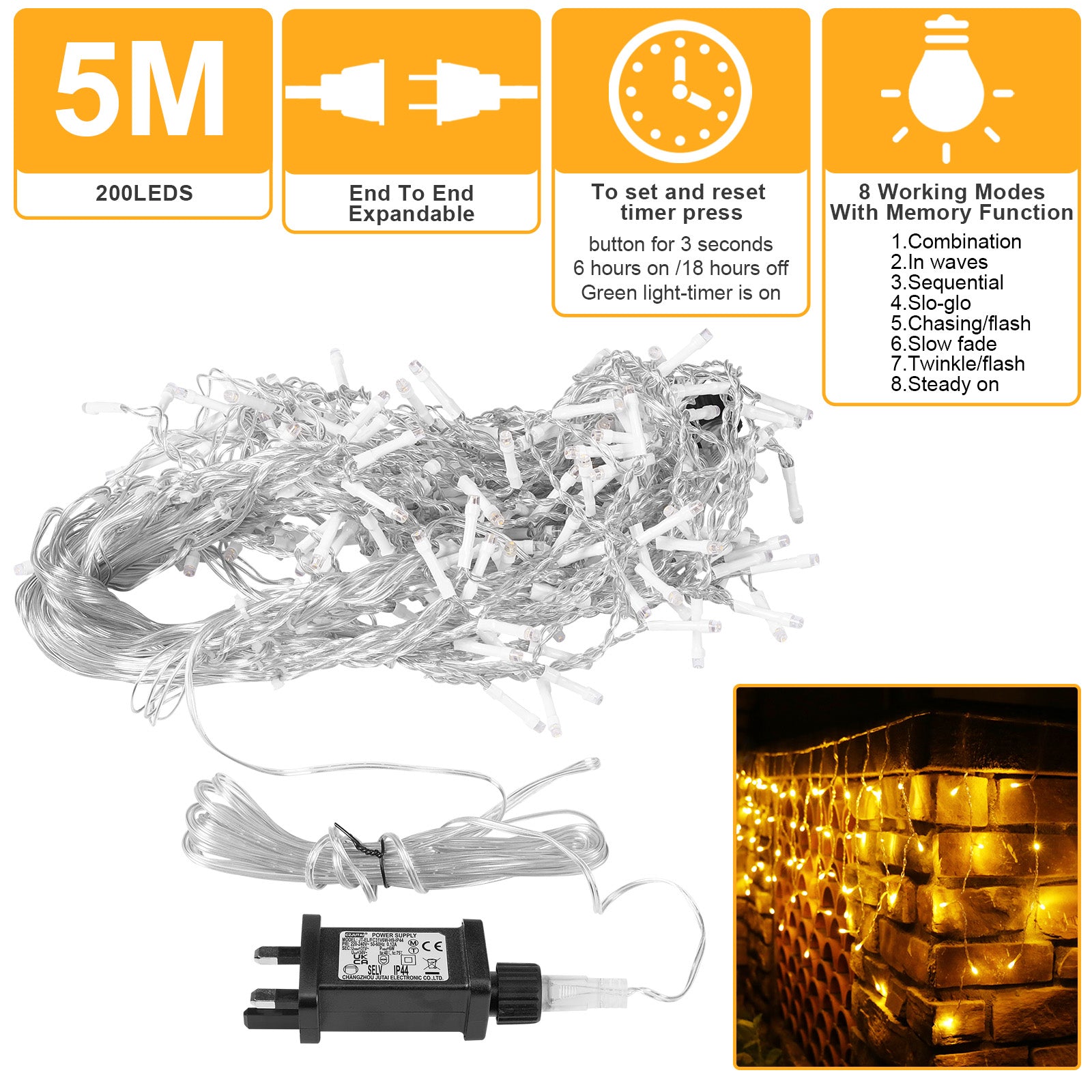 Memory LED Icicle String Lights 5/10/15M Waterproof Outdoor Christmas Fairy Lights 8 Modes Timer Xmas Newyear Decor 31V Plug
