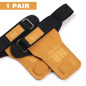 Cowhide Lifting Straps Grips Gym Fitness Sport Gloves Anti-Skid Pads For Deadlift Workout Strength Training
