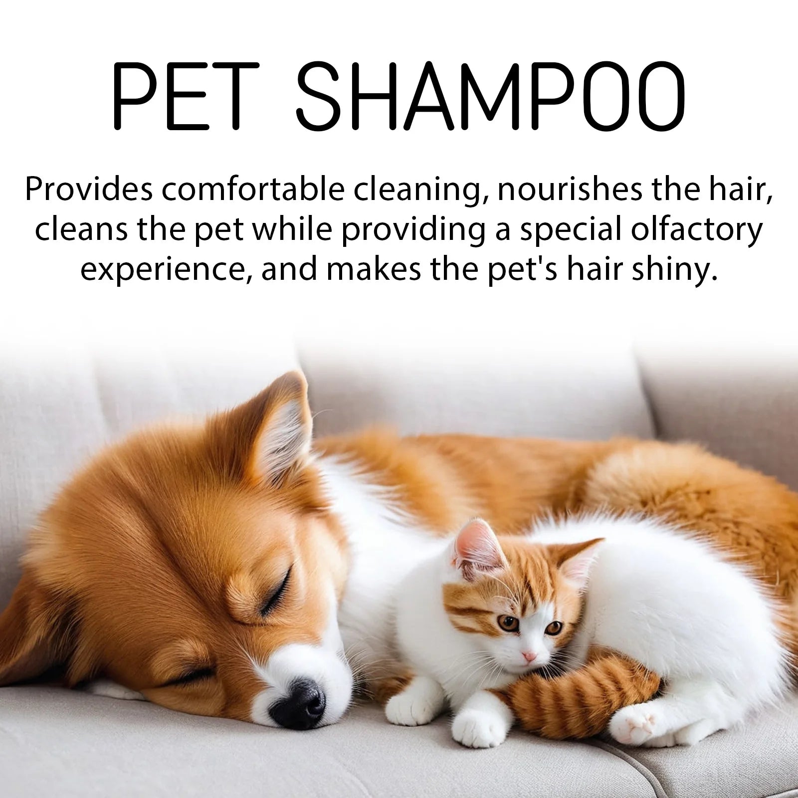 Yegbong Pet Hair Cleaning Shampoo for Cat And Dog Remove Stains Mite Removal Reduce Itching Deodorant Smoothing Pet Hair Shampoo