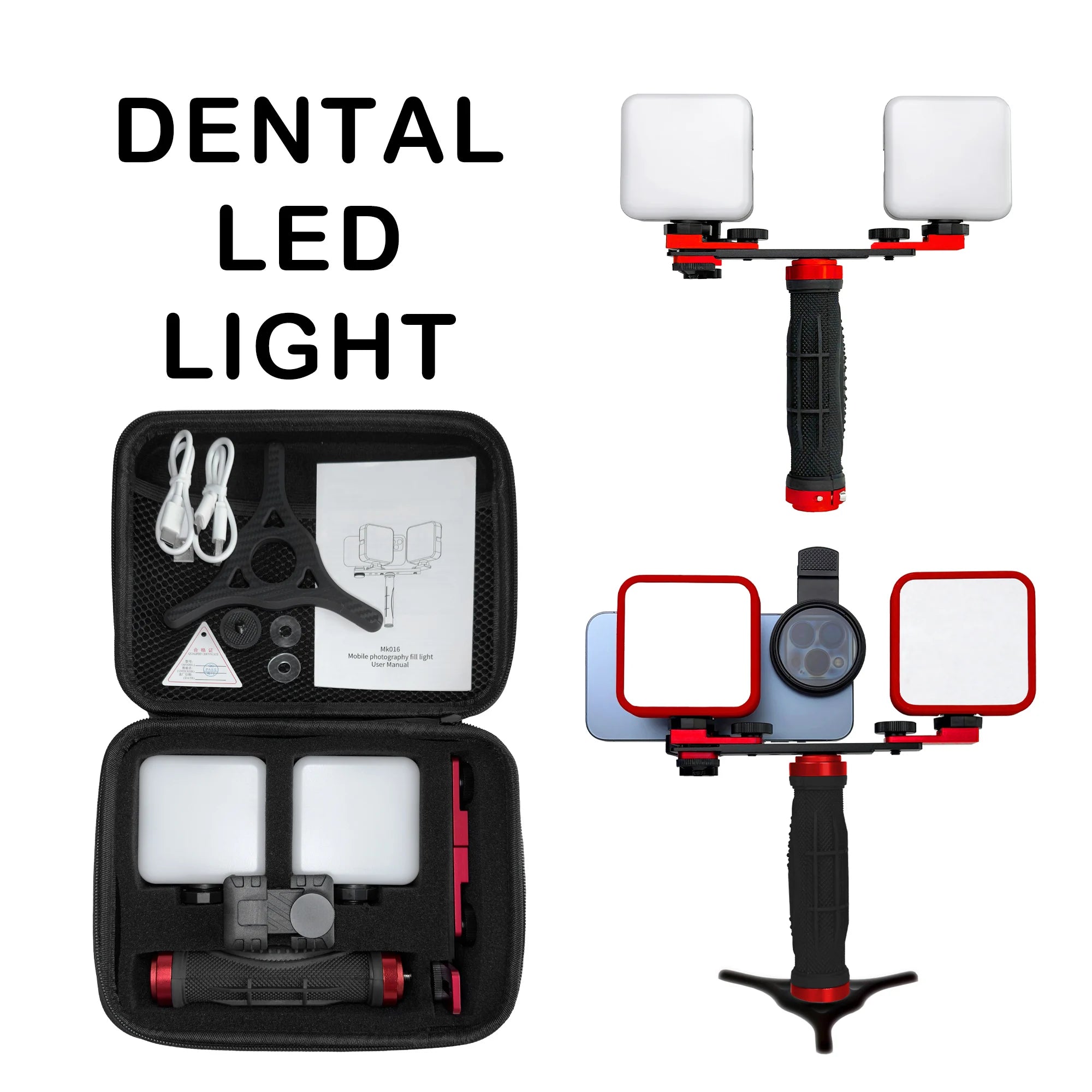 Dental Photo - MK 16 | Dental Photography Light For Cellphone. LED For Dentistry. Polarized And Macro Photos For Dentist