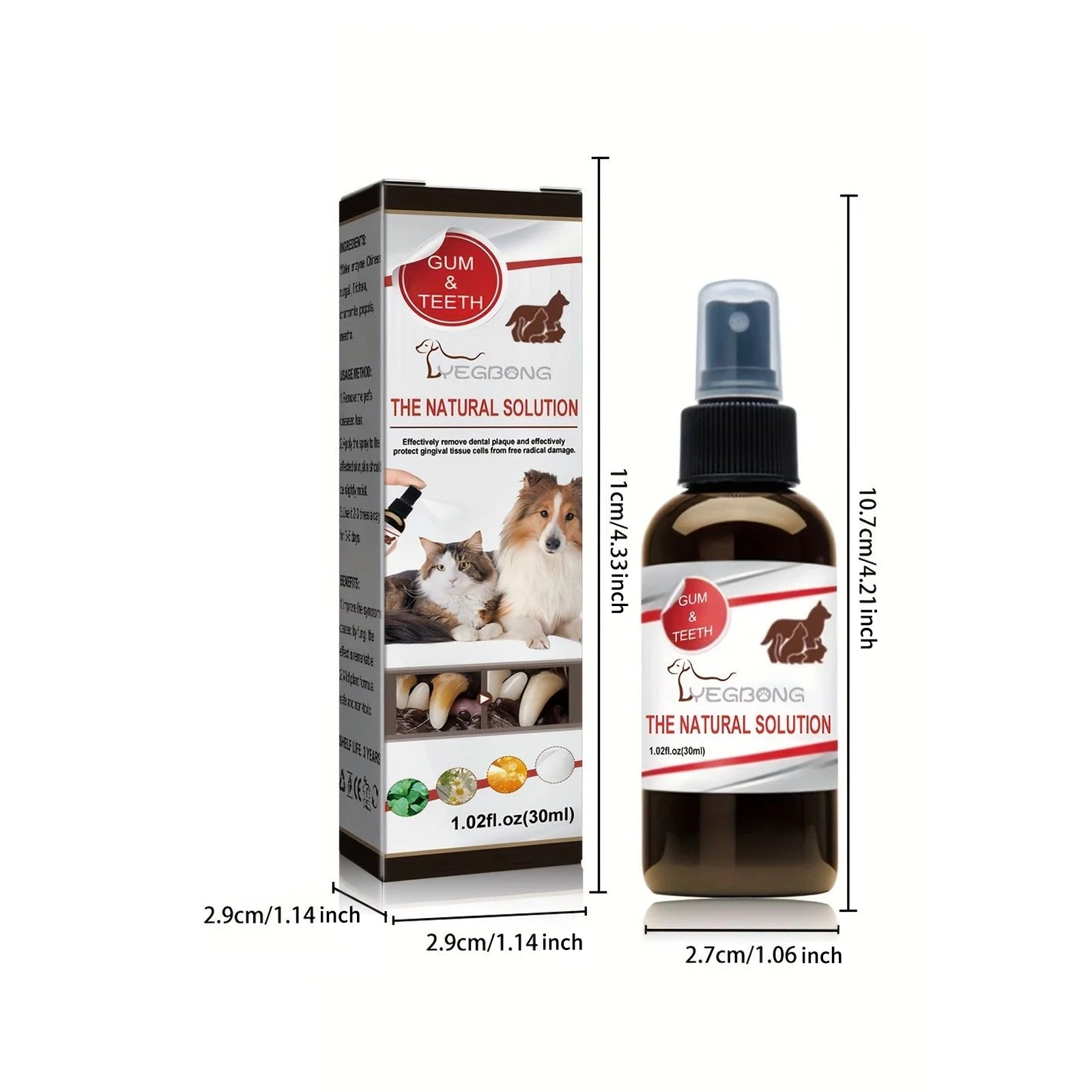 Yegbong Pet Tooth Cleaning Spray Remove Bad Breath Teeth Cleaning Dog Cats Tartar Removal Dental Care Deodorization Oral Spray