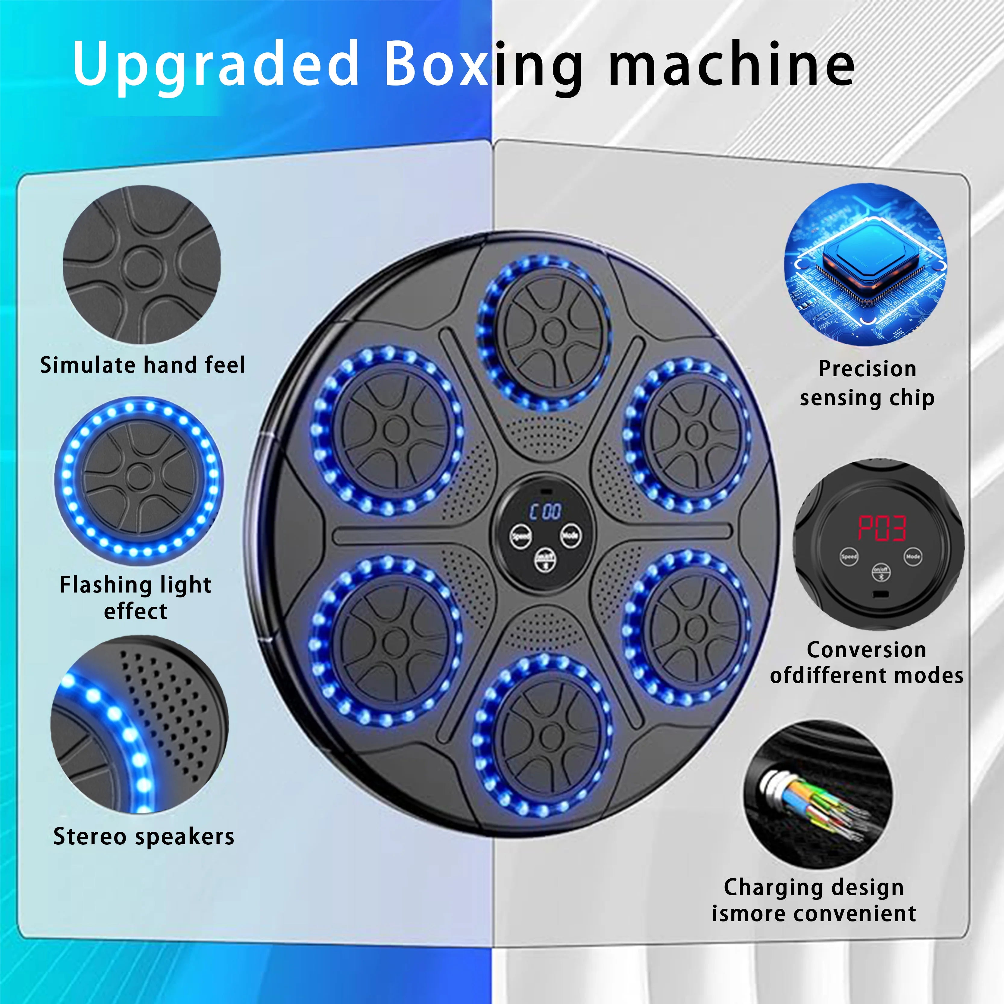 New Music Boxing Machine Smart Bluetooth Wall Mounted Music Boxing Trainer Gym Home Electronic Boxing Target Punching Equipment - You Offer