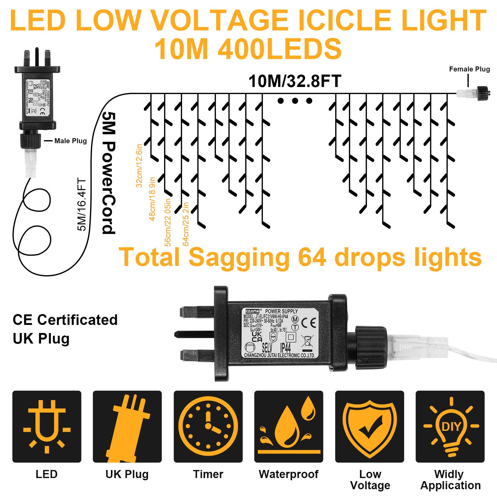 Memory LED Icicle String Lights 5/10/15M Waterproof Outdoor Christmas Fairy Lights 8 Modes Timer Xmas Newyear Decor 31V Plug