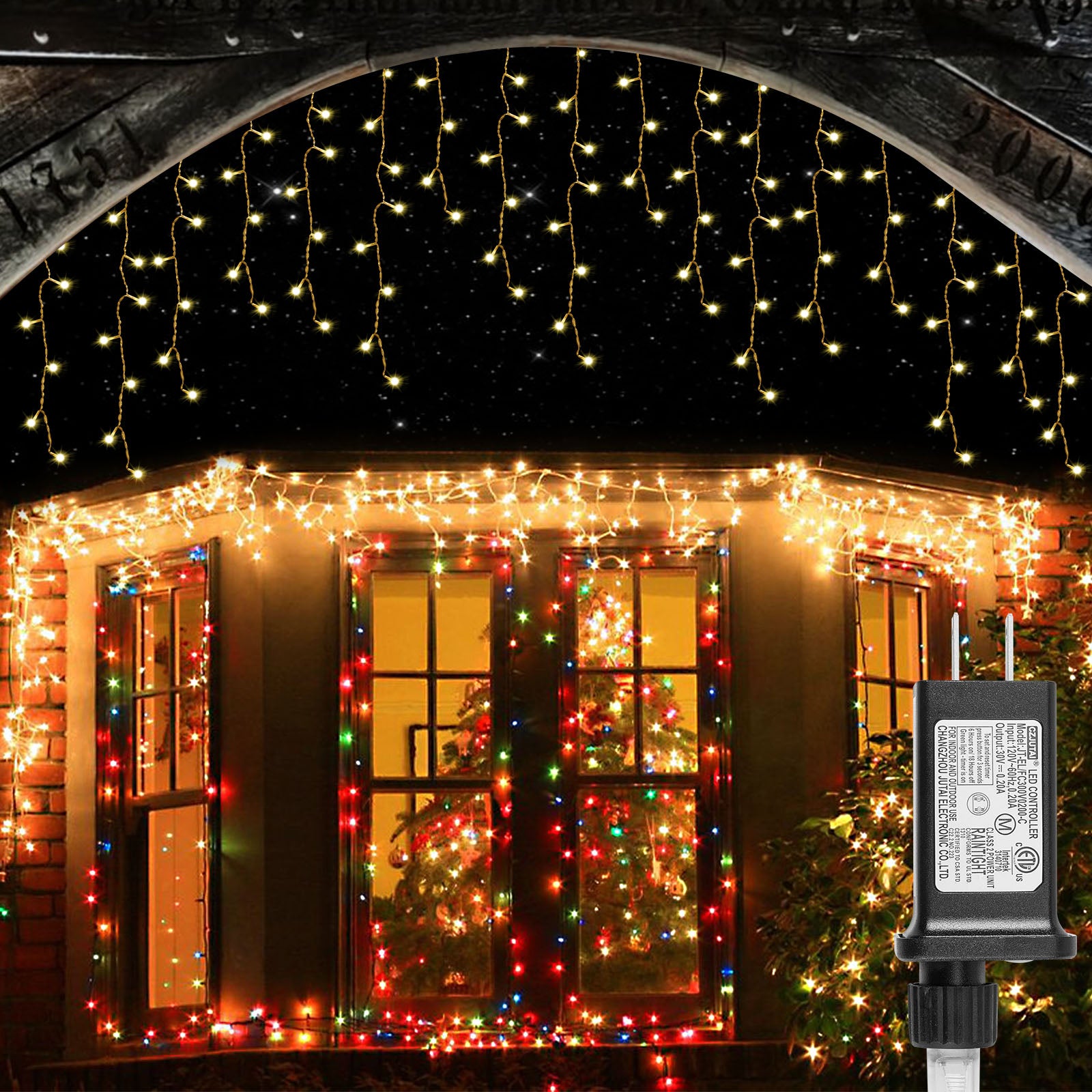 Memory LED Icicle String Lights 5/10/15M Waterproof Outdoor Christmas Fairy Lights 8 Modes Timer Xmas Newyear Decor 31V Plug