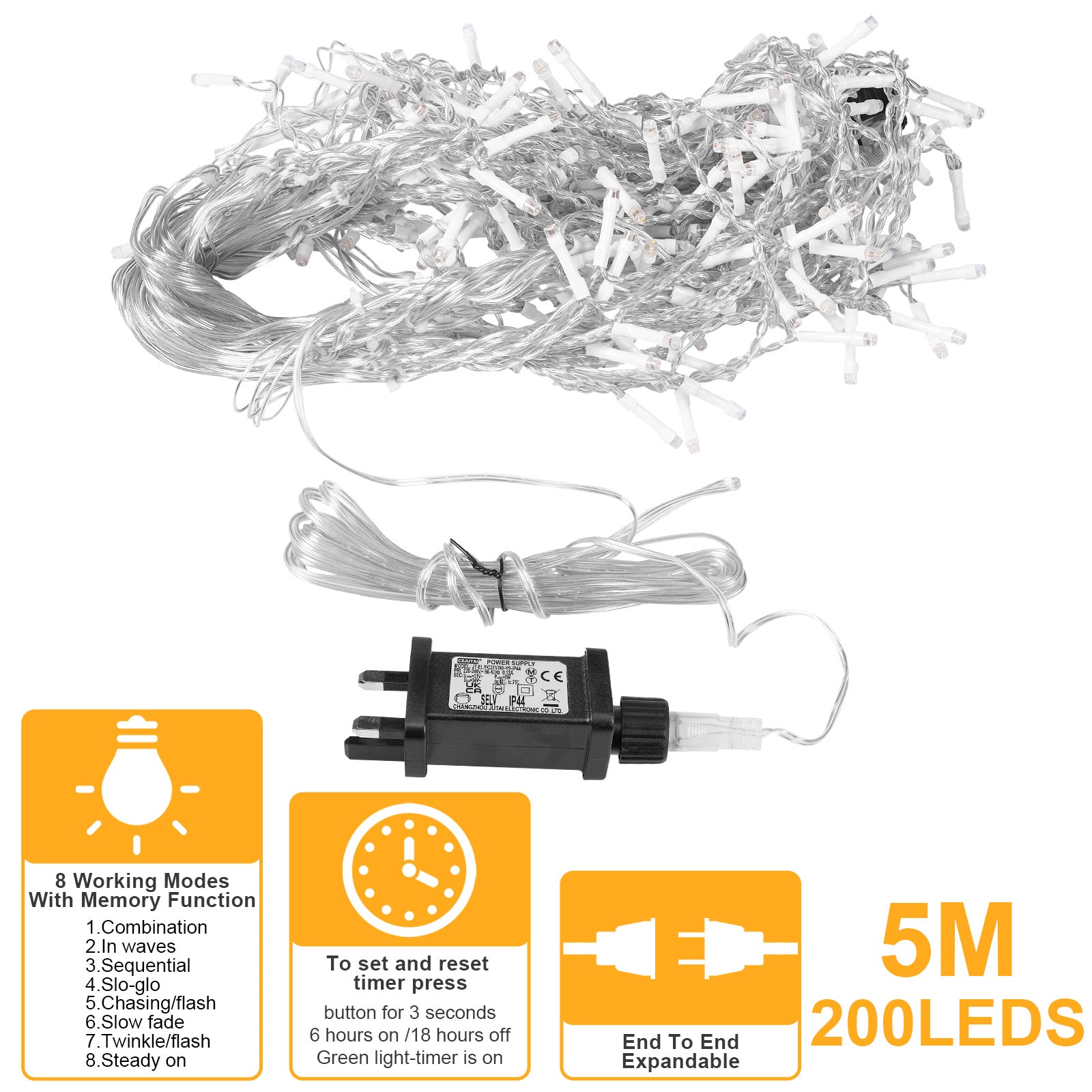 Memory LED Icicle String Lights 5/10/15M Waterproof Outdoor Christmas Fairy Lights 8 Modes Timer Xmas Newyear Decor 31V Plug