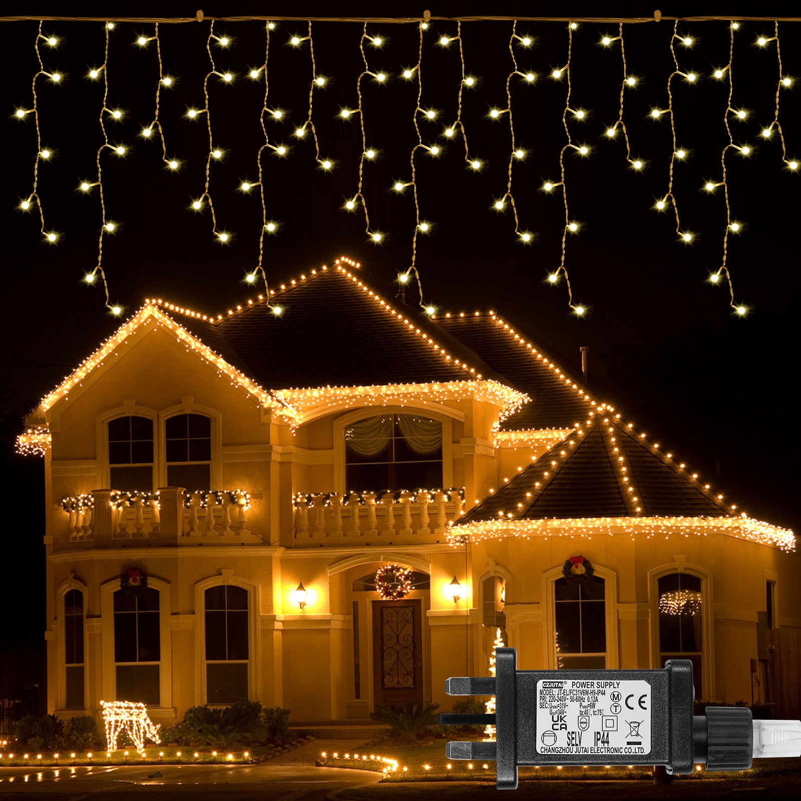 Memory LED Icicle String Lights 5/10/15M Waterproof Outdoor Christmas Fairy Lights 8 Modes Timer Xmas Newyear Decor 31V Plug