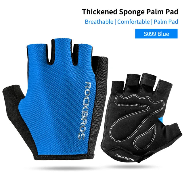 ROCKBROS Breathable Fitness Gloves Silicone Palm Hollow Back Gym Gloves Weightlifting Workout Dumbbell Bodybuilding Gloves