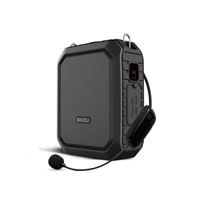 SHIDU Voice Amplifier for Teacher with Wireless Microphone Headset, IPX5 Waterproof Bluetooth Speaker, 4400mAh Power Bank M800