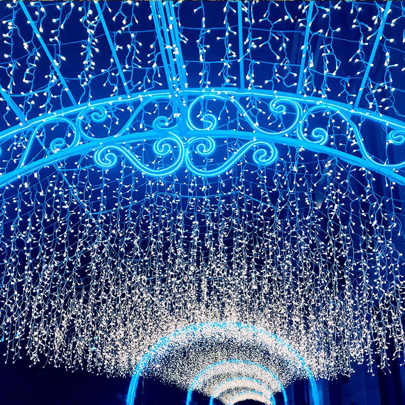Street Garland On The House Christmas Decorations Ornaments LED Festoon Icicle Curtain Light Droop 0.3m-0.5m EU Plug New Year