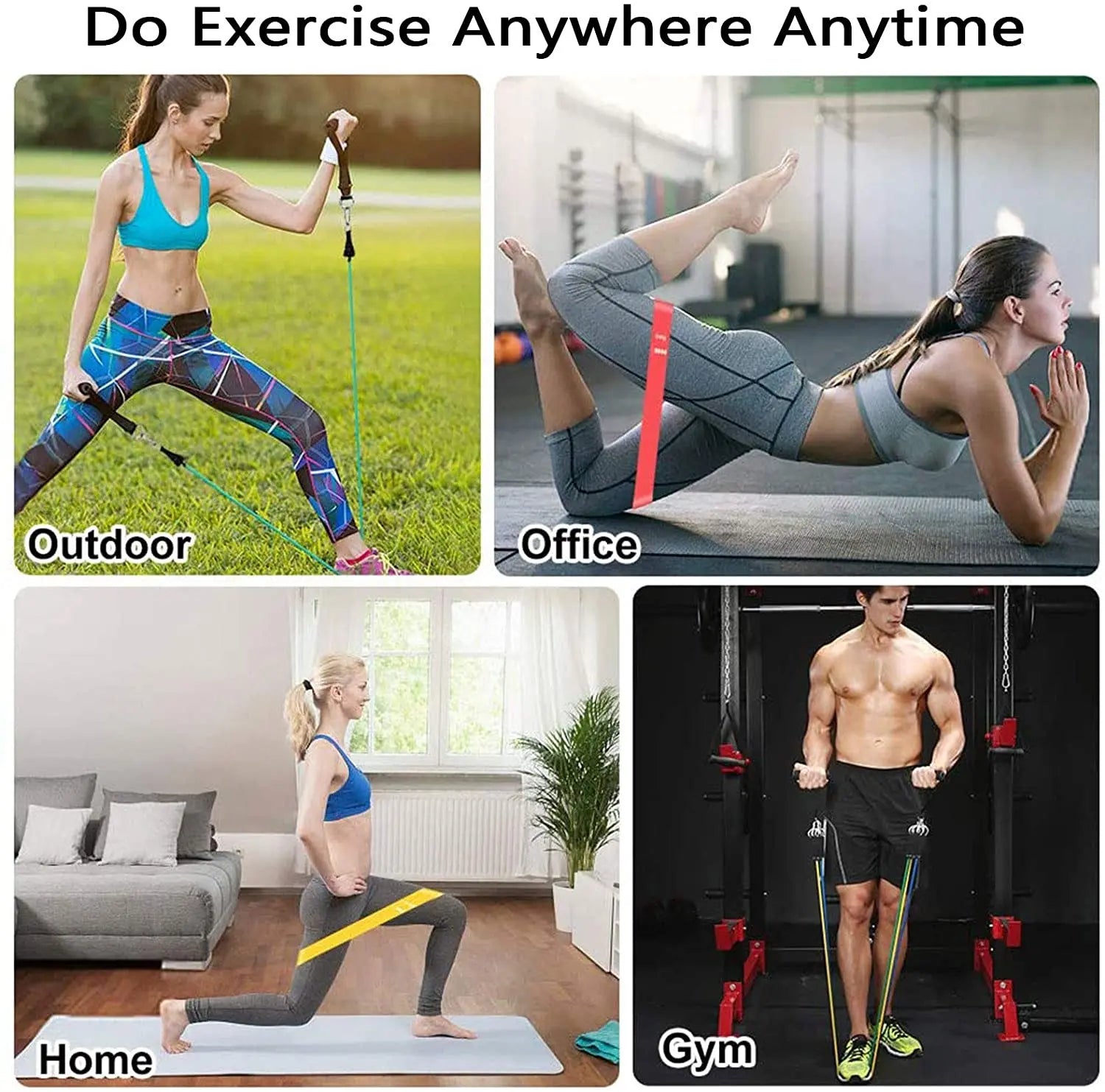 Latex resistance Pull bands rope for Pilates, yoga, CrossFit, fitness , 11PCs - You Offer