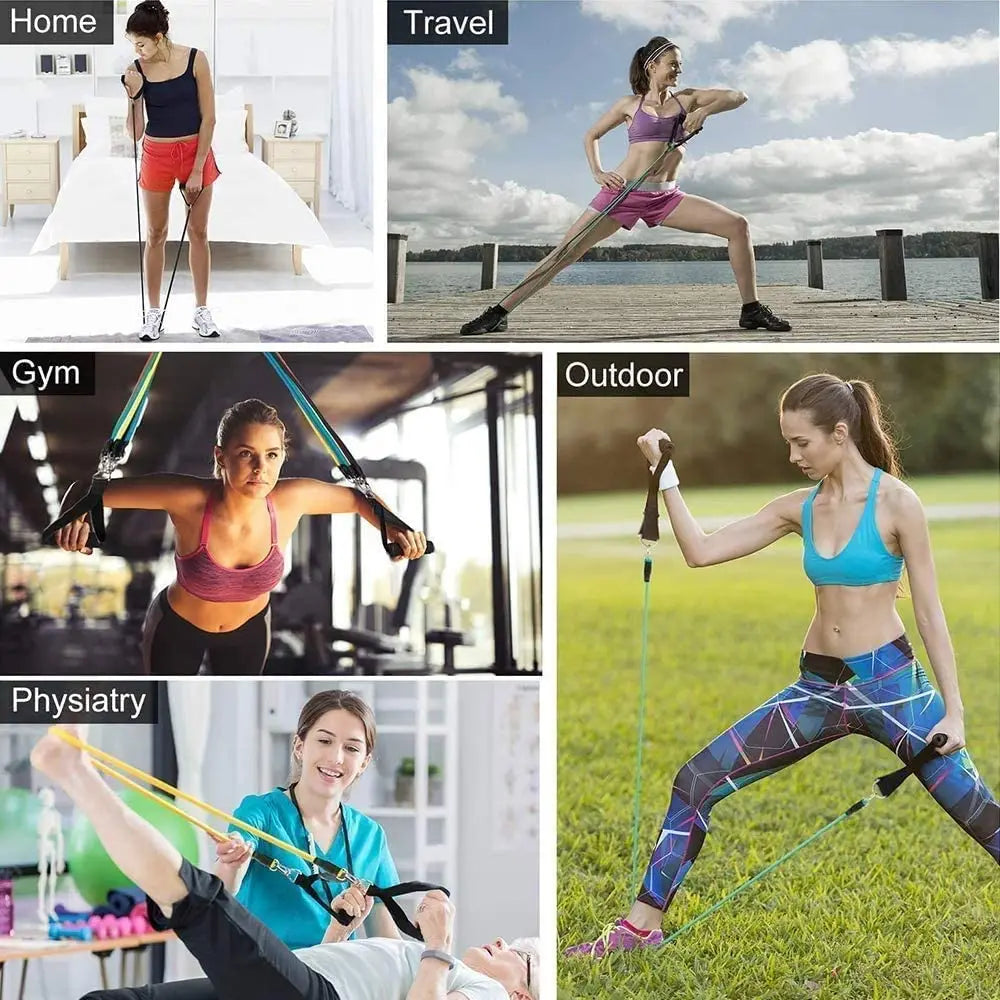 Latex resistance Pull bands rope for Pilates, yoga, CrossFit, fitness , 11PCs - You Offer