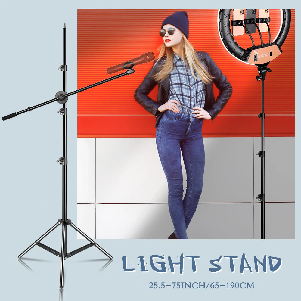 37/68/100/150/200CM Selfie Light Tripod 1/4 Screw Head Photography Portable Stand Trepied Smartphone For Mini Photo Studio