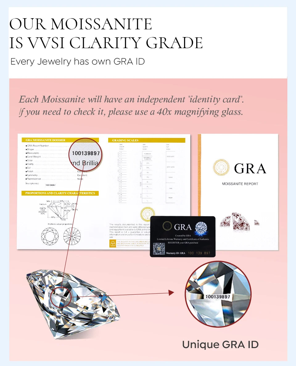 Luxury GRA Certificate Brilliant  5ct Halo Classic Round Shape Moissanite Engagement Rings 925 Sterling Silver for Women Men - You Offer