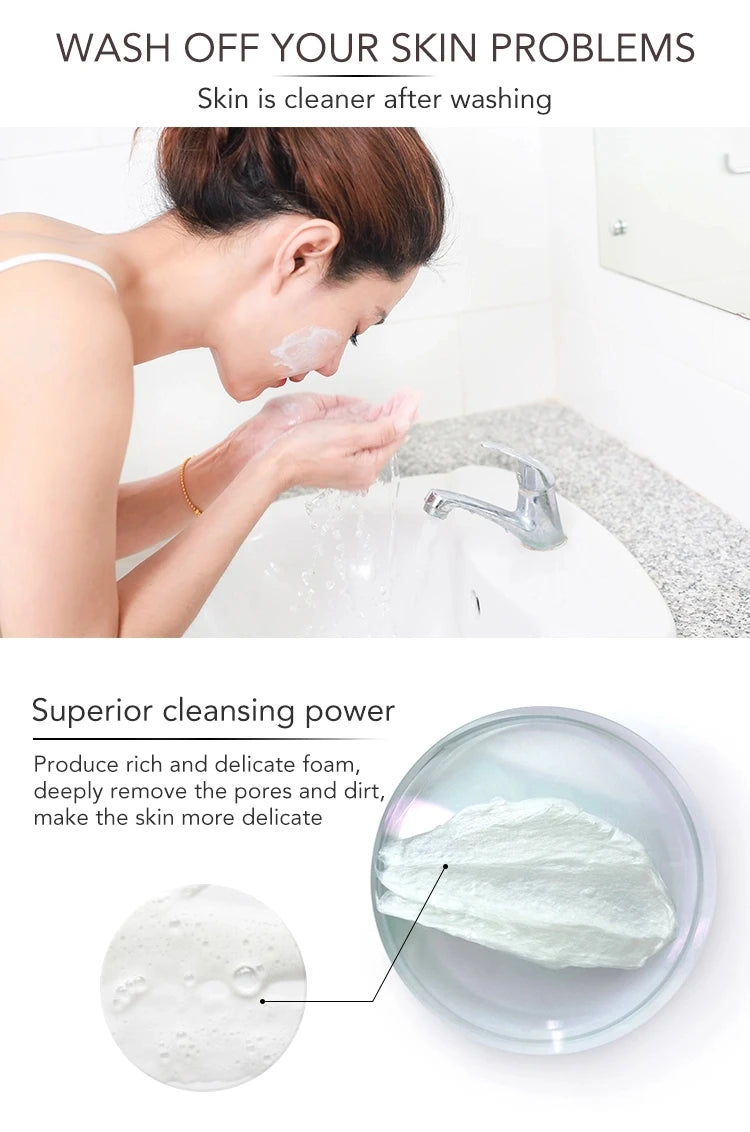 AILKE Whitening Kojic Acid Facial Cleanser, with Amino Acid, Anti-Aging, Wrinkles, Moisturizing, Smooth Skin, For All Skin Types