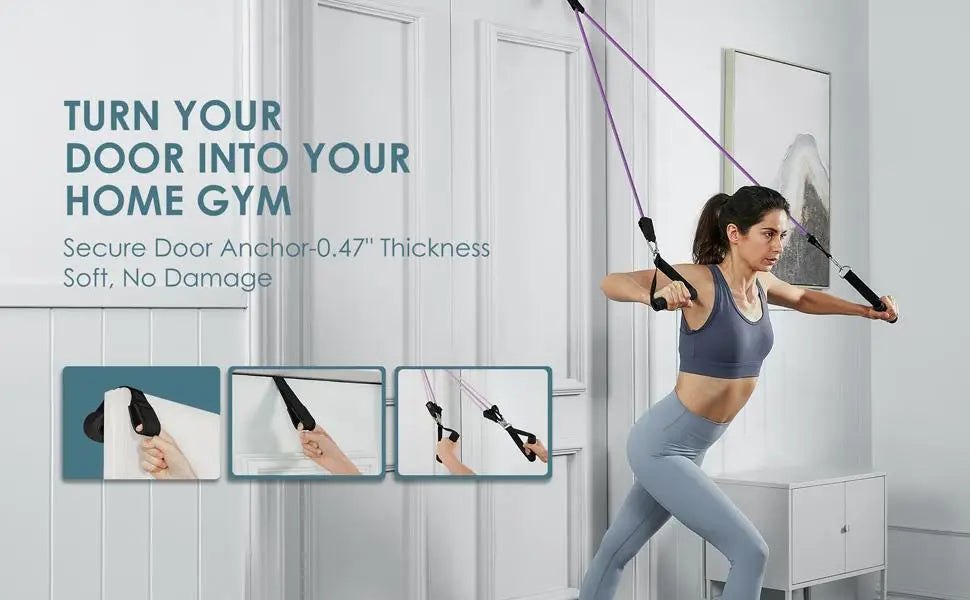 300lb Fitness Booty Resistance Elastic Band Workout for Training Home Exercise Sport Gym Dumbbell Harness Set Expander Equipment
