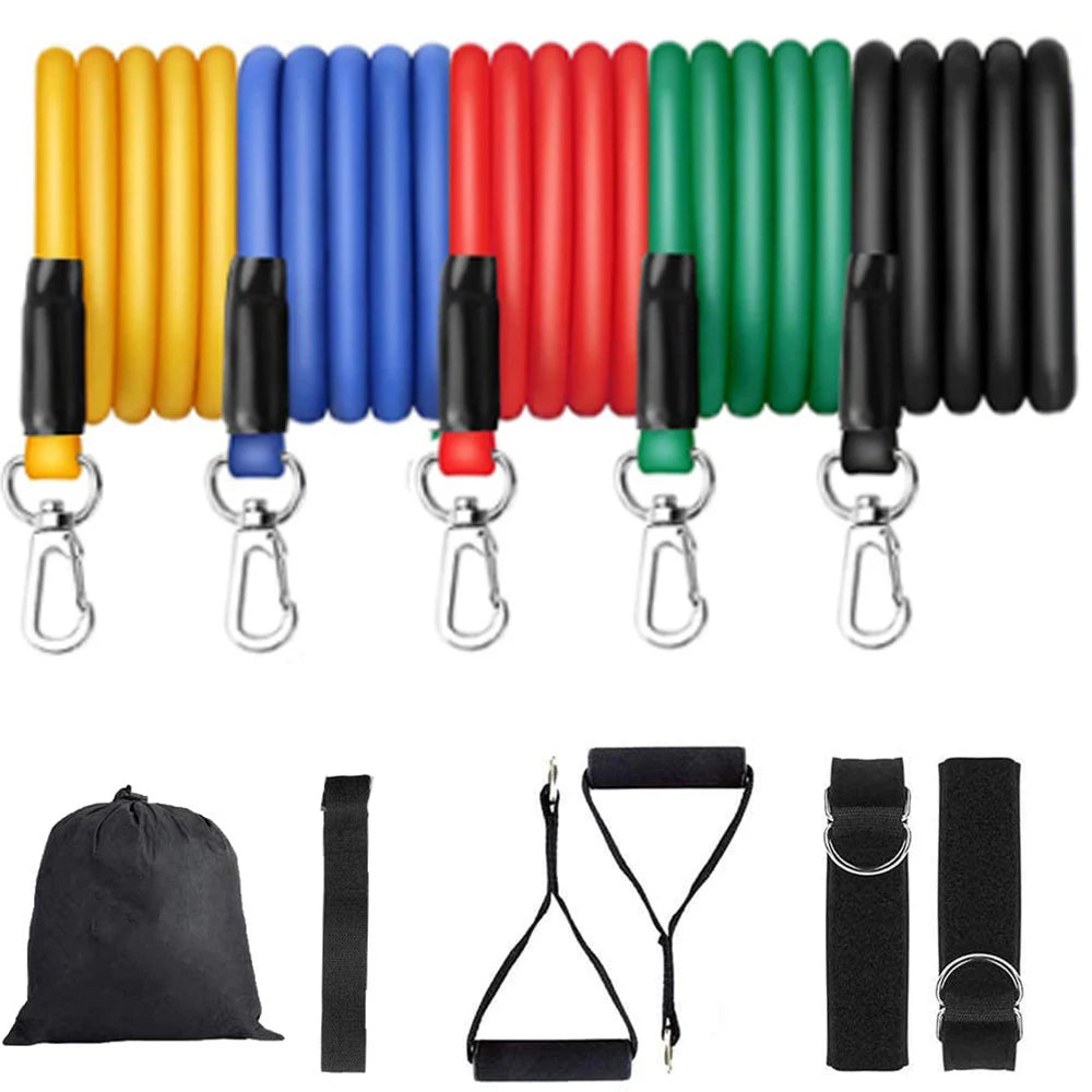 Latex resistance Pull bands rope for Pilates, yoga, CrossFit, fitness , 11PCs - You Offer