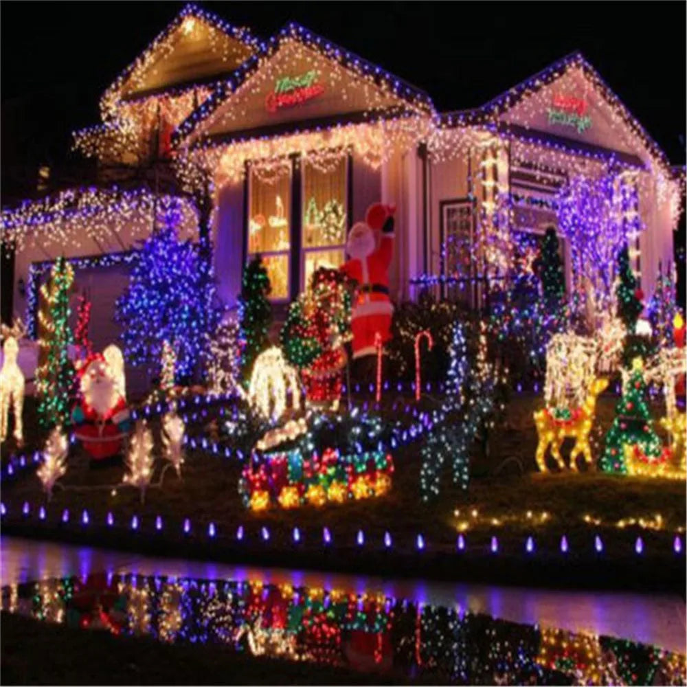 Outdoor Christmas Led String Lights 100M 50M 30M 20M 10M 5M Luces Decoracion Fairy Light Holiday Lights Lighting Tree Garland