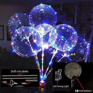 18 20 24 inch 10 Pack Light Up BoBo Party Christmas Led Balloons Clear Big Balloon with Helium for Birthday Wedding Party Decor