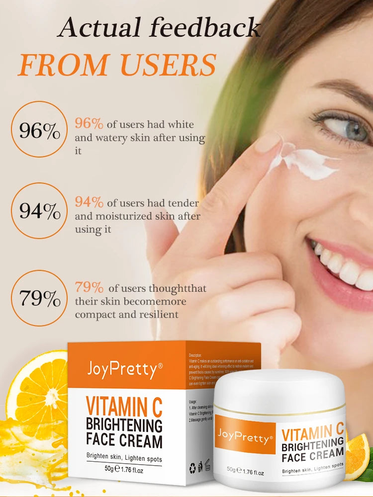 JoyPretty Vitamin C Whitening Skin Care Set Glutathione Face Cream Emulsions Serum Skin Whitener Korean Skin Care Products 5PCS