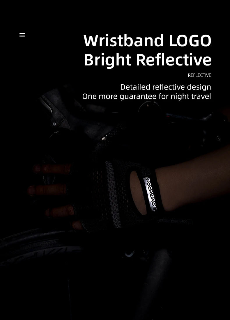 ROCKBROS Breathable Fitness Gloves Silicone Palm Hollow Back Gym Gloves Weightlifting Workout Dumbbell Bodybuilding Gloves
