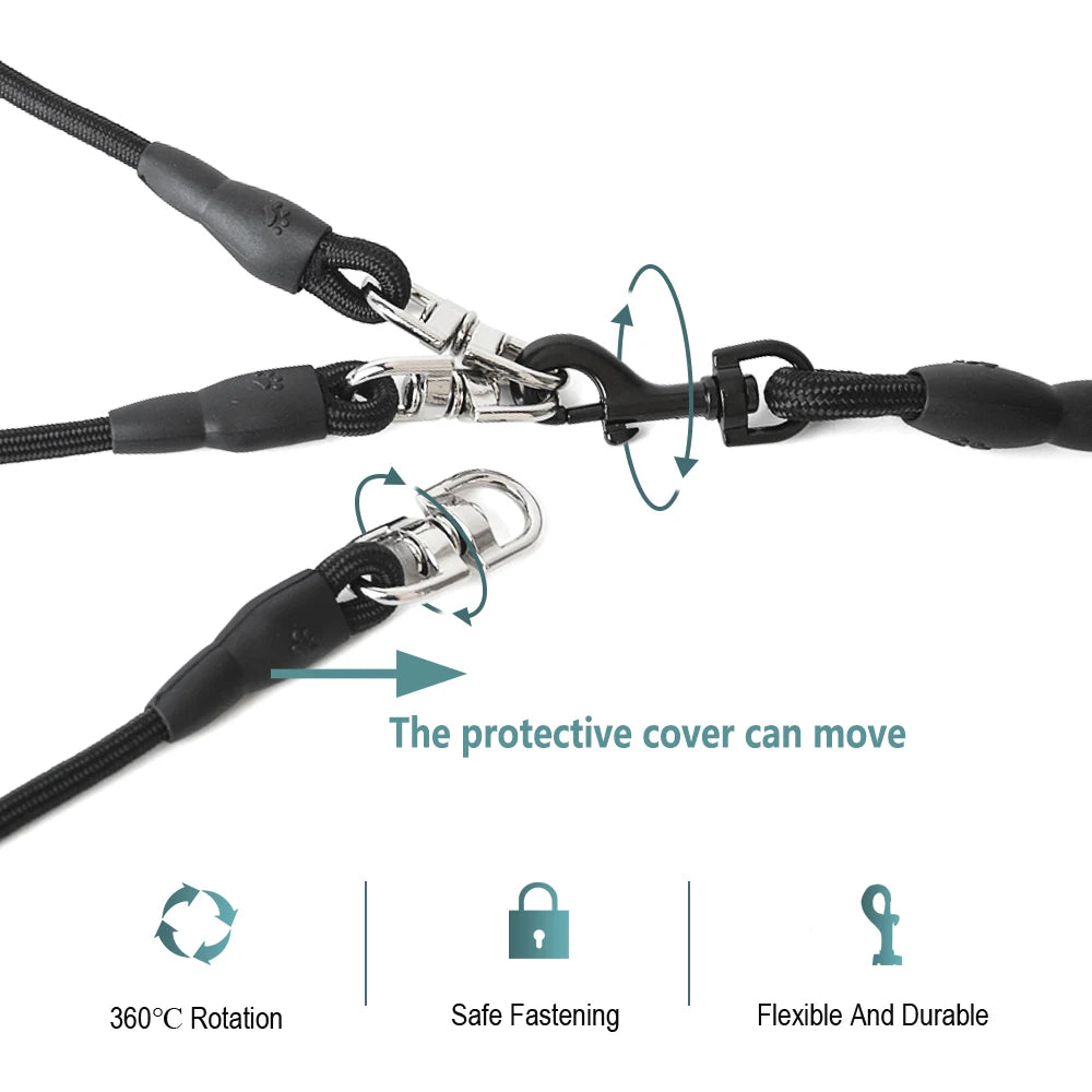 Nylon Dog Leash Durable For three Dogs Double Leashes for small big Dogs husky Chihuahua pitbull dog supplies for dropshipping
