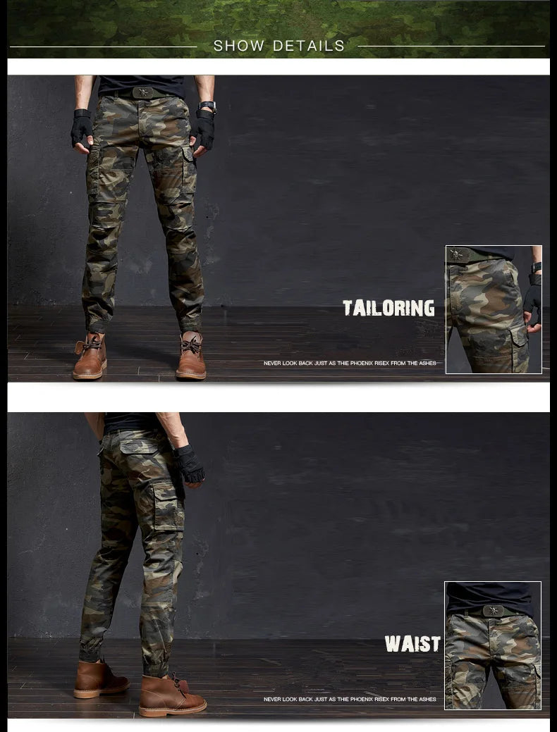 Fashion High Quality Slim Camouflage Casual Tactical Cargo Pants Male Streetwear Harajuku Joggers Men Clothing Camo Trousers - You Offer