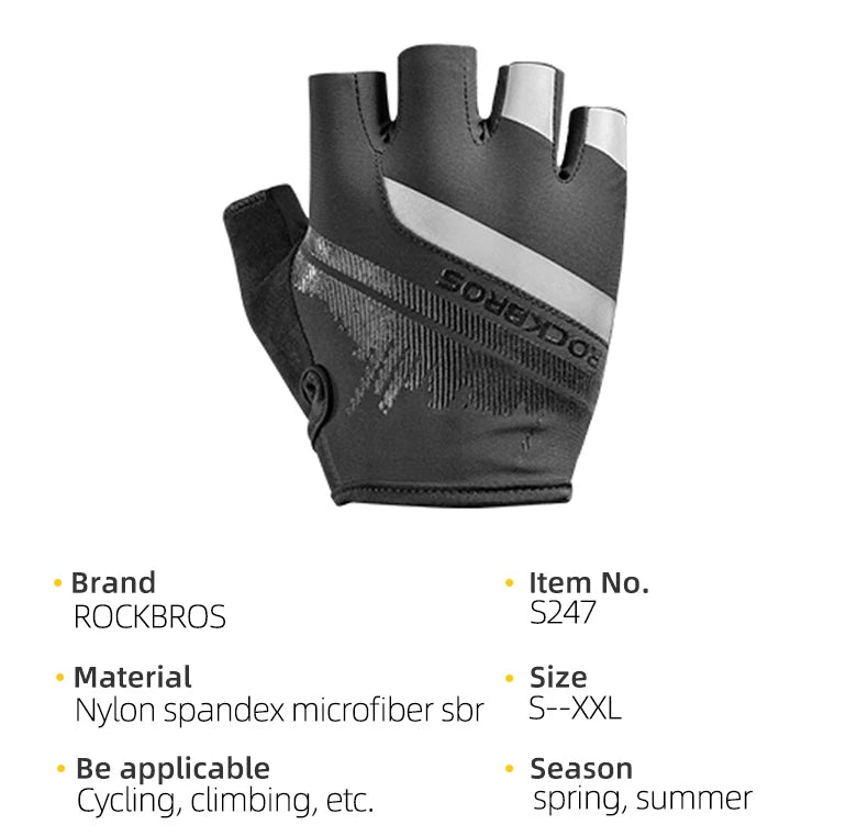 ROCKBROS Breathable Fitness Gloves Silicone Palm Hollow Back Gym Gloves Weightlifting Workout Dumbbell Bodybuilding Gloves