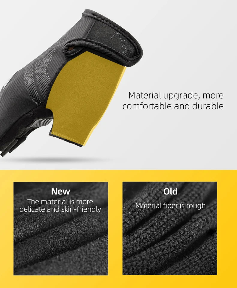 ROCKBROS Breathable Fitness Gloves Silicone Palm Hollow Back Gym Gloves Weightlifting Workout Dumbbell Bodybuilding Gloves