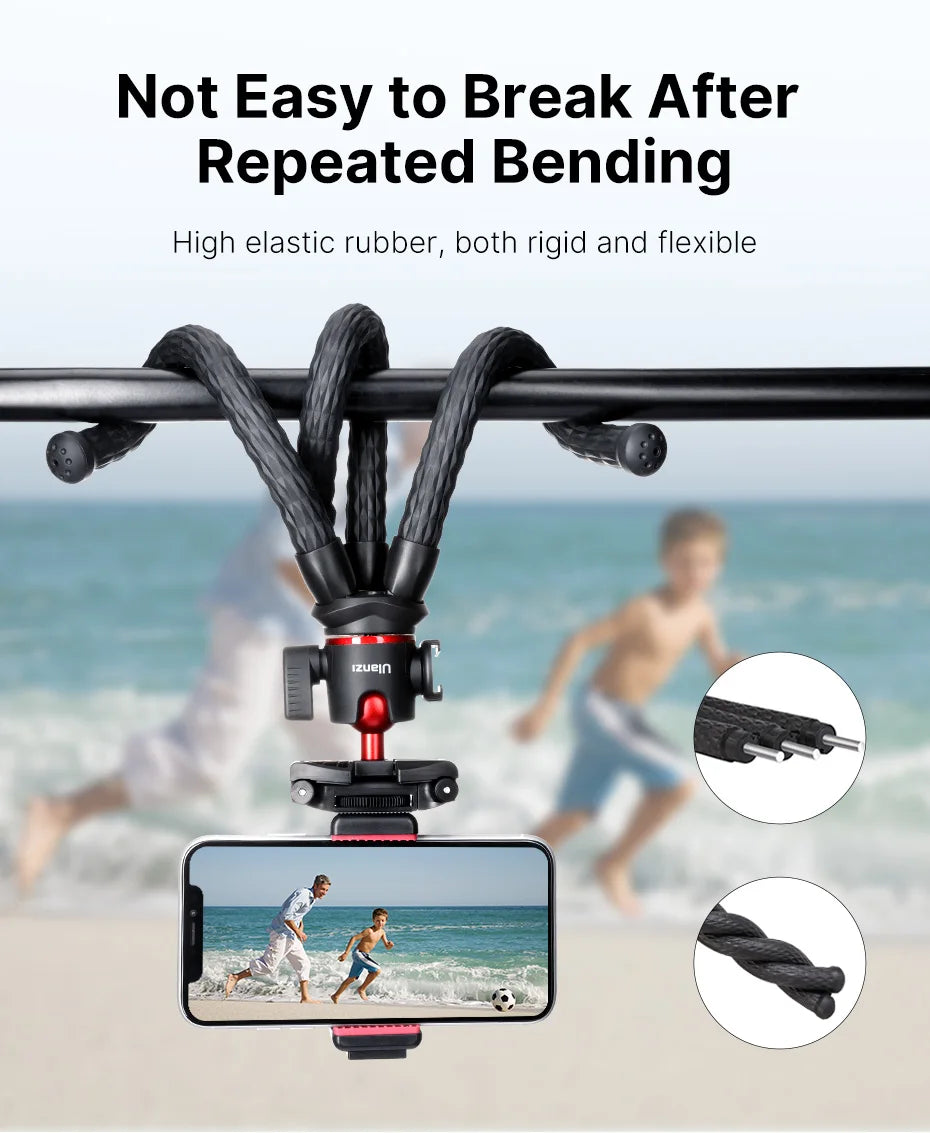 Ulanzi MT-33 Flexible Octopus Tripod for Phone Camera DSLR 2in1 Design Tripod With Phone Holder Side Cold Shoe 1/4'' Screw