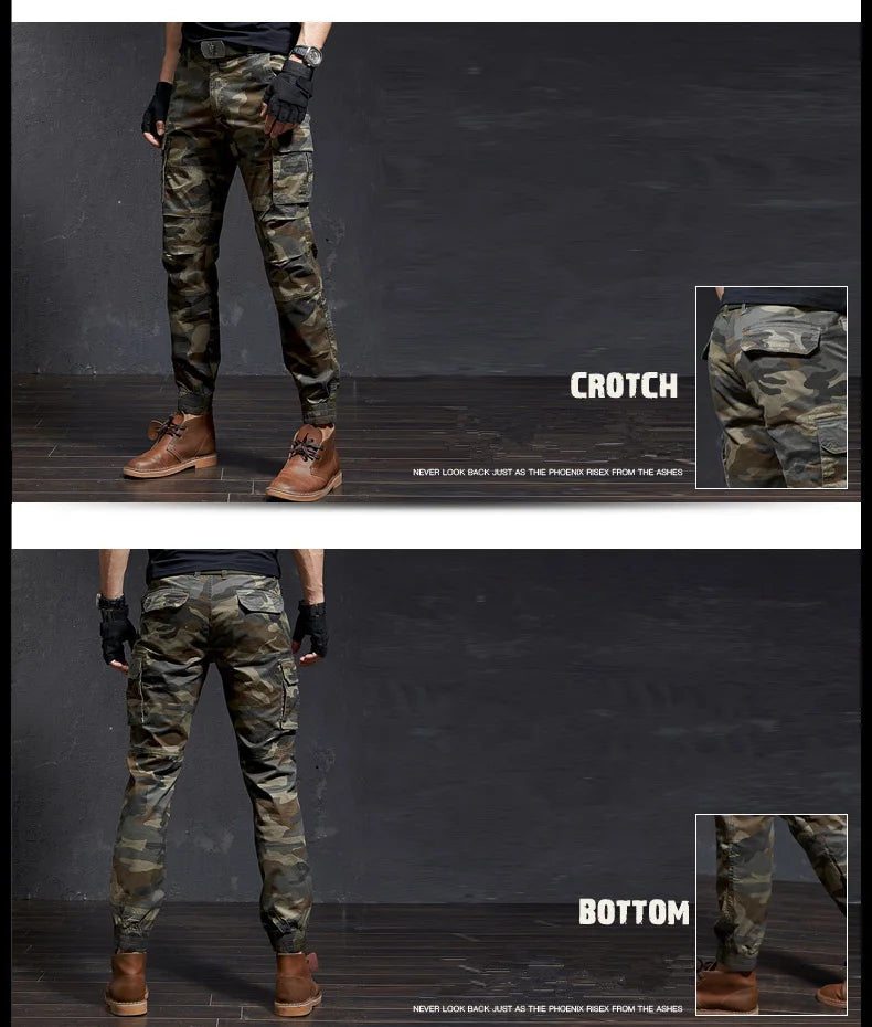 Fashion High Quality Slim Camouflage Casual Tactical Cargo Pants Male Streetwear Harajuku Joggers Men Clothing Camo Trousers - You Offer