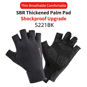 ROCKBROS Breathable Fitness Gloves Silicone Palm Hollow Back Gym Gloves Weightlifting Workout Dumbbell Bodybuilding Gloves