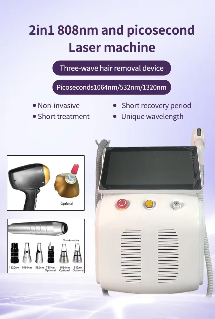 2025 New High Power Ice Titanium Diode Skin Rejuvenation 3 Wavelength 808nm 1064nm 755nm Hair Removal Beauty Salon Equipment