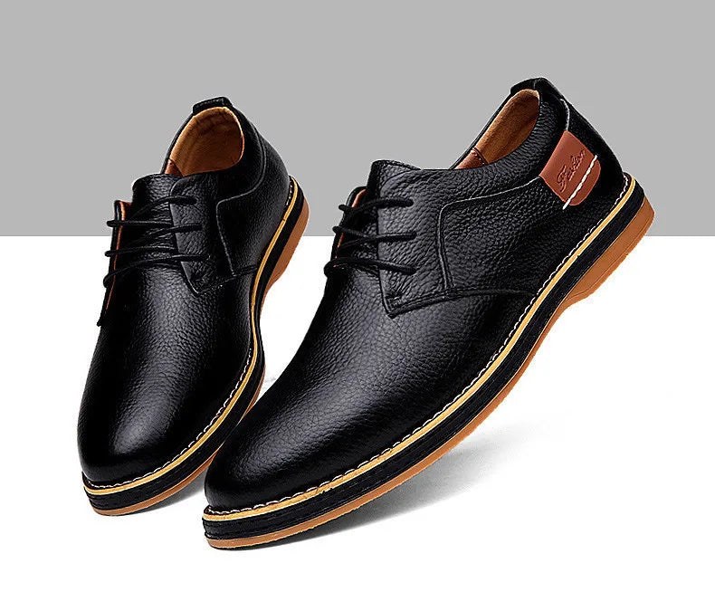 New Spring Autumn Fashion Men Shoes Men Leather Oxfords Shoes Casual Lace-up Formal Business Wedding Dress Shoes Big Size 38-48