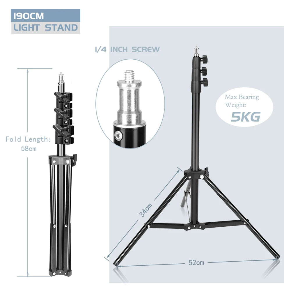 37/68/100/150/200CM Selfie Light Tripod 1/4 Screw Head Photography Portable Stand Trepied Smartphone For Mini Photo Studio