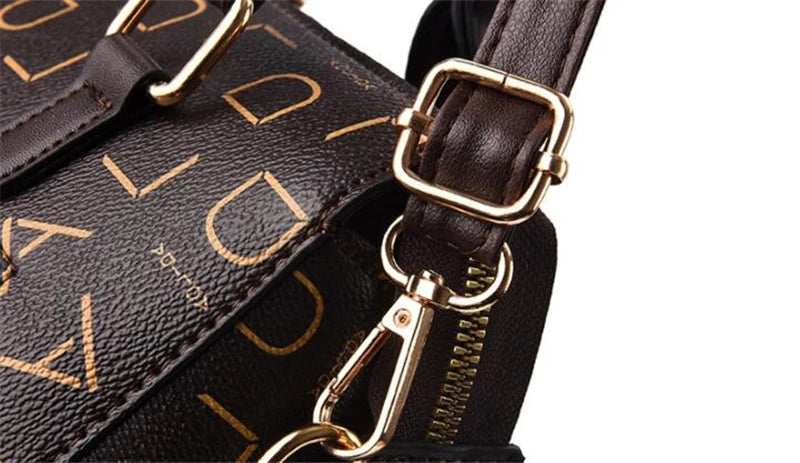 Fashion English Letter Handbag Women PU Leather Tassel Top-handle Bag Luxury Shoulder Bag Large Capacity Lady Tote Design Purse - You Offer