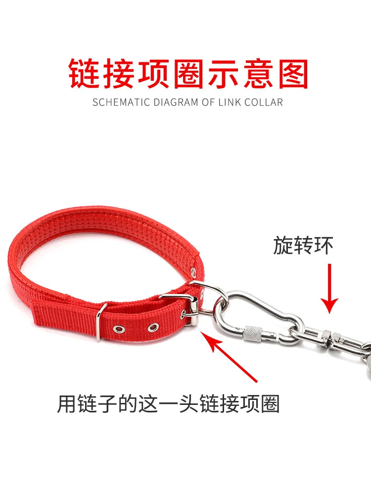 HQ LC02 100% Stainless Steel 304 Seamless No Knot Jack Link Chain Pet Dog Leash Small Large Dogs Lead Leash with Collar Handle
