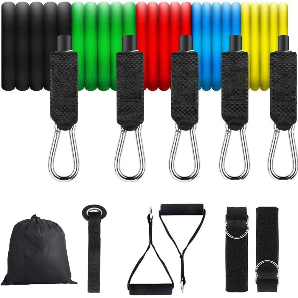 Latex resistance Pull bands rope for Pilates, yoga, CrossFit, fitness , 11PCs - You Offer