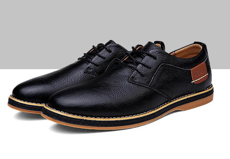New Spring Autumn Fashion Men Shoes Men Leather Oxfords Shoes Casual Lace-up Formal Business Wedding Dress Shoes Big Size 38-48