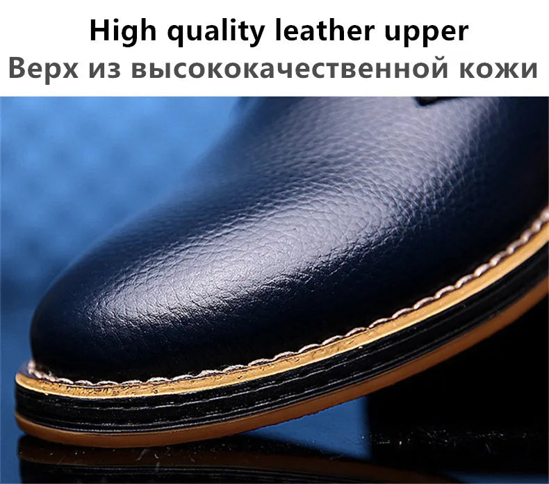 New Spring Autumn Fashion Men Shoes Men Leather Oxfords Shoes Casual Lace-up Formal Business Wedding Dress Shoes Big Size 38-48