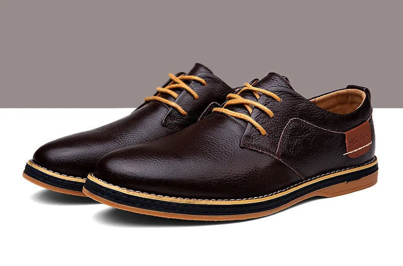 New Spring Autumn Fashion Men Shoes Men Leather Oxfords Shoes Casual Lace-up Formal Business Wedding Dress Shoes Big Size 38-48