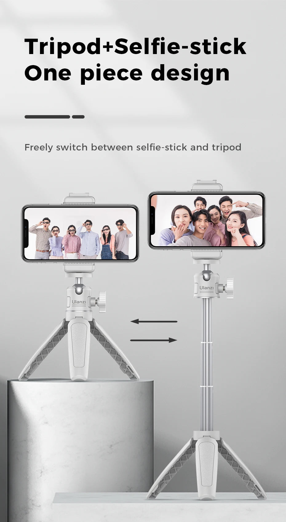 Ulanzi MT-08 Foldable Tripod for Phone Mini Portable Selfie Stick1/4''Screw Ballhead Universal For Camera DSLR Accessories