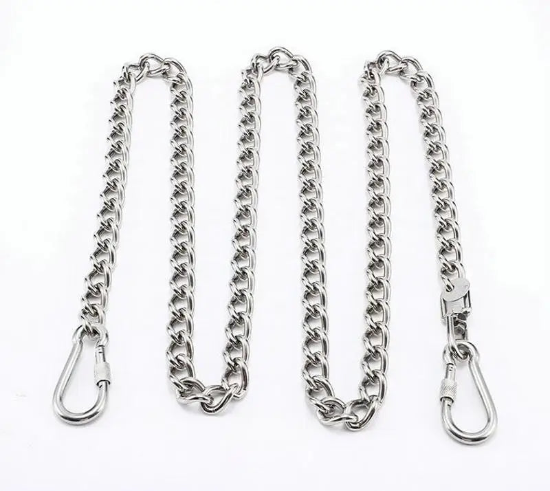 HQ LC02 100% Stainless Steel 304 Seamless No Knot Jack Link Chain Pet Dog Leash Small Large Dogs Lead Leash with Collar Handle