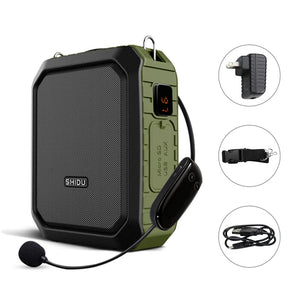 SHIDU Voice Amplifier for Teacher with Wireless Microphone Headset, IPX5 Waterproof Bluetooth Speaker, 4400mAh Power Bank M800