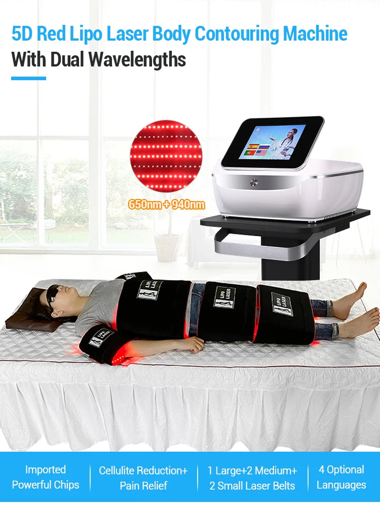 NEW 5D Lipolaser Machine lose Weight Pain Therapy Liposuction Slimming Fat Removal Laser Cellulite Reduction Salon Use Red Light
