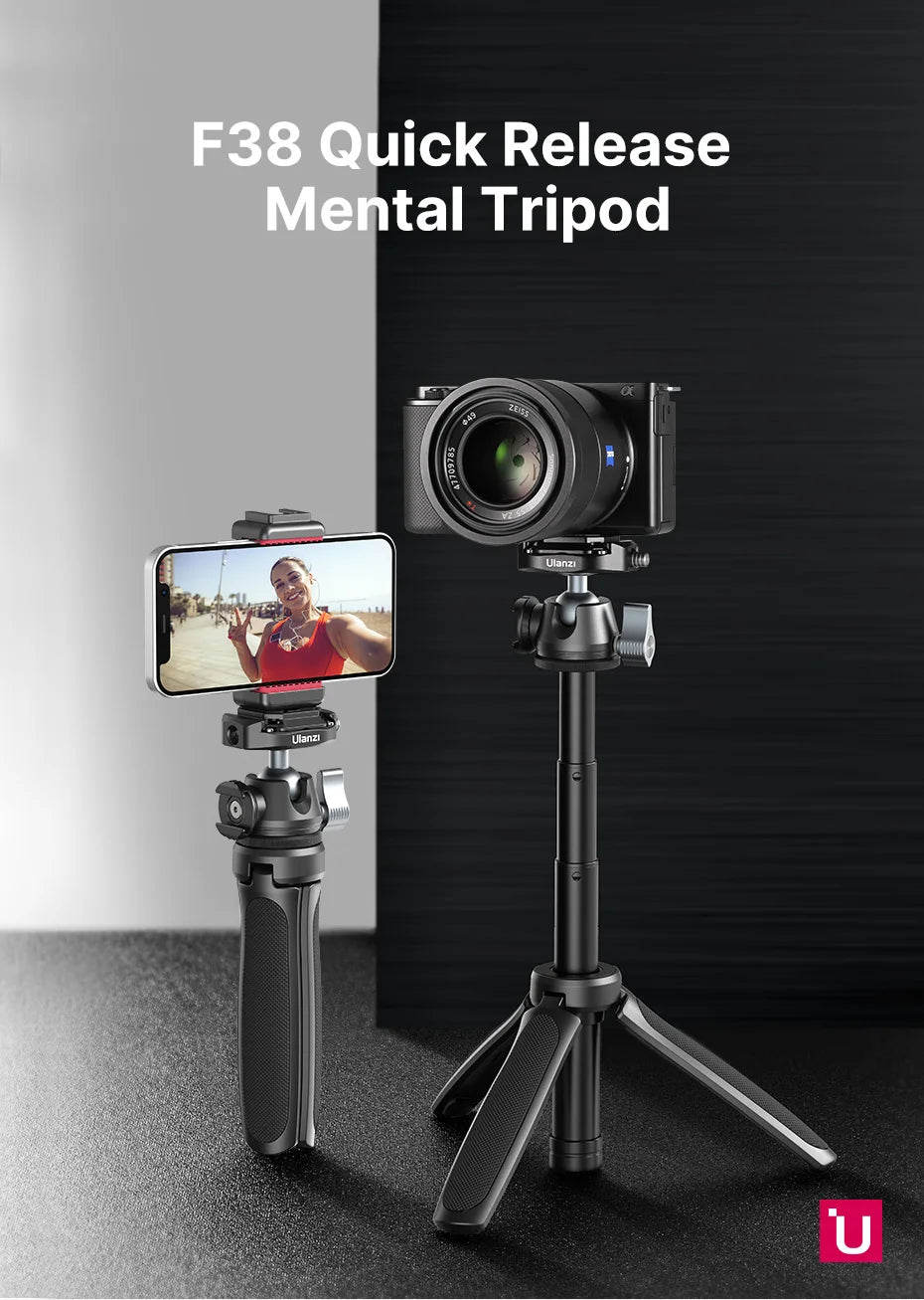 Ulanzi MT-46 Mini Tripod Extend With Quick Instal Release Kit For DSLR SLR Camera Smartphone Tripod Live With Cold Shoe